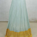 Mint Green Sequin Embroidered Lehenga Choli with Yellow Dupatta - Mangaldeep NX