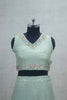 Mint Green Sequin Embroidered Lehenga Choli with Yellow Dupatta - Mangaldeep NX