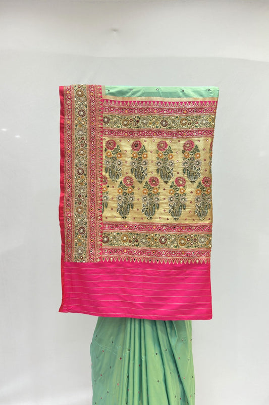 Mint Green Silk Saree - Mangaldeep NX