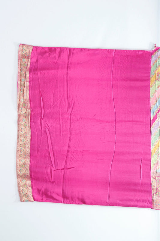 Multicolor Banarasi Silk Saree with Pink Zari Woven – Festive & Wedding Wear - Mangaldeep NX
