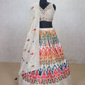Multicolor Embroidered Lehenga Choli with Blouse & Dupatta - Mangaldeep NX