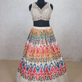 Multicolor Embroidered Lehenga Choli with Blouse & Dupatta - Mangaldeep NX