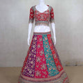 Multicolor Heavy Embroidered Wedding Lehenga Choli - Mangaldeep NX