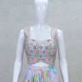 Multicolor Indo - Western Dhoti Style with Embellished Top and Jacket - Mangaldeep NX