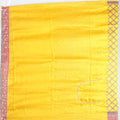 Mustard Yellow Bandhani Banarasi Silk Saree Pallu and Red Zari Border - Mangaldeep NX