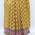 Mustard Yellow Bandhani Banarasi Silk Saree Pallu and Red Zari Border - Mangaldeep NX