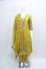 Mustard Yellow Embroidered Kurta Set with Floral Motifs and Mirror Work Dupatta for Women - Mangaldeep NX