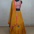 Mustard Yellow Embroidered Lehenga Choli Set with Mirror Work Blouse - Mangaldeep NX