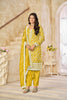 Mustard Yellow Embroidered Straight Salwar Suit with Matching Dupatta - Mangaldeep NX