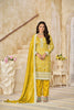 Mustard Yellow Embroidered Straight Salwar Suit with Matching Dupatta - Mangaldeep NX
