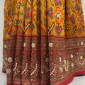 Mustard Yellow Patola Silk Saree - Mangaldeep NX