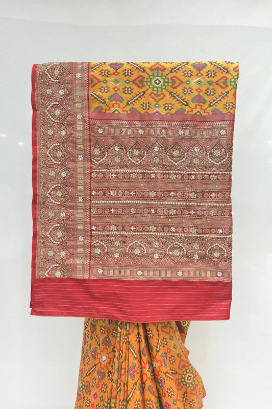 Mustard Yellow Patola Silk Saree - Mangaldeep NX
