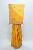 Mustard Yellow Silk Saree with Intricate Embroidery and Heavy Zari Border - Mangaldeep NX