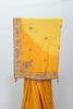 Mustard Yellow Silk Saree with Intricate Embroidery and Heavy Zari Border - Mangaldeep NX