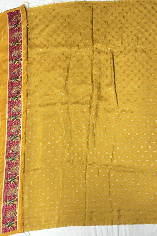 Mustard Yellow Silk Saree with Traditional Madhubani Print - Mangaldeep NX