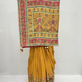 Mustard Yellow Silk Saree with Traditional Madhubani Print - Mangaldeep NX