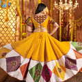 Mustard Yellow Traditional Garba Lehenga Choli Set with Multicolor Mirror Work for Navratri - Mangaldeep NX