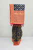 Navy Blue Banarasi Silk Saree with Red Embroidered Pallu - Mangaldeep NX