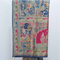 Navy Blue Bandhani Saree with Multicolor Pichwai Print Pallu - Mangaldeep NX