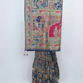 Navy Blue Bandhani Saree with Multicolor Pichwai Print Pallu - Mangaldeep NX