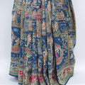 Navy Blue Bandhani Saree with Multicolor Pichwai Print Pallu - Mangaldeep NX