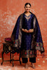 Navy Blue Cotton Blend Embroidered Straight Suit Set with Zari Work - Mangaldeep NX