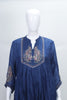 Navy Blue Cotton Kurta Set with Embroidered Peacocks & Dupatta Ethnic Festive Wear for Women - Mangaldeep NX