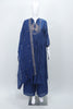 Navy Blue Cotton Kurta Set with Embroidered Peacocks & Dupatta Ethnic Festive Wear for Women - Mangaldeep NX
