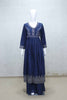 Navy Blue Embroidered Anarkali Suit Set with Palazzo Pants and Dupatta - Mangaldeep NX