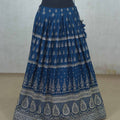 Navy Blue Embroidered Georgette Lehenga Choli with Dupatta - Mangaldeep NX