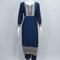 Navy Blue Embroidered Salwar Suit Set for Women Traditional Kurta with Dupatta - Mangaldeep NX