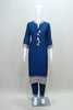 Navy Blue Mirror Work Kurta Set with Embroidered Dupatta - Mangaldeep NX