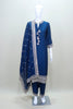 Navy Blue Mirror Work Kurta Set with Embroidered Dupatta - Mangaldeep NX