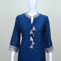 Navy Blue Mirror Work Kurta Set with Embroidered Dupatta - Mangaldeep NX