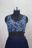 Navy Blue Mirror Work Lehenga Choli with Printed Jacket - Mangaldeep NX