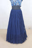 Navy Blue Mirror Work Lehenga Choli with Printed Jacket - Mangaldeep NX