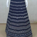 Navy Blue Printed Lehenga Choli with Orange Dupatta - Mangaldeep NX
