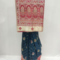 Navy Blue Silk Saree with Red Zari Border - Mangaldeep NX