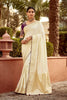 Off White Banarasi Silk Saree with Gold Zari Work - Mangaldeep NX