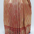 Orange and Red Kanjivaram Silk Saree with Heavy Zari Woven Pallu - Mangaldeep NX