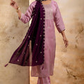 Outstanding Lavender Embroidered Silk Blend Readymade Salwar Kameez - Mangaldeep NX