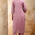 Outstanding Lavender Embroidered Silk Blend Readymade Salwar Kameez - Mangaldeep NX