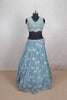 Pastel Blue Embroidered Lehenga Choli with Mirror Work Dupatta - Mangaldeep NX