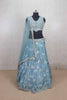 Pastel Blue Embroidered Lehenga Choli with Mirror Work Dupatta - Mangaldeep NX
