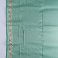 Pastel Green and Beige Banarasi Silk Saree with Diamond Pattern and Intricate - Mangaldeep NX