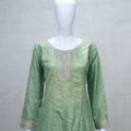 Pastel Green Embroidered Salwar Suit Set with Brocade Dupatta and Palazzo Pants - Mangaldeep NX