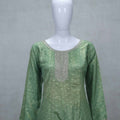Pastel Green Embroidered Salwar Suit Set with Brocade Dupatta and Palazzo Pants - Mangaldeep NX