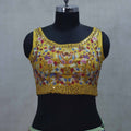 Pastel Green Lehenga with Colorful Embroidered Yellow Blouse - Mangaldeep NX