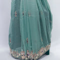 Pastel Green Soft Net Saree with Intricate Embroidery and Designer Border Perfect for Wedding Festive Wear - Mangaldeep NX