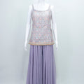 Pastel Lavender Embroidered Georgette Sharara Set - Mangaldeep NX